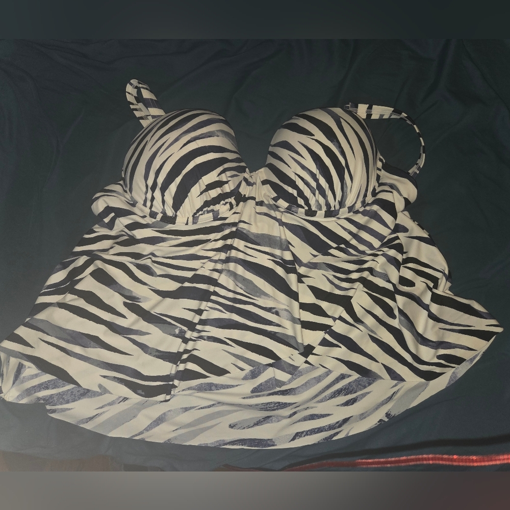 Swimsuits For All Zebra Print Swim Dress